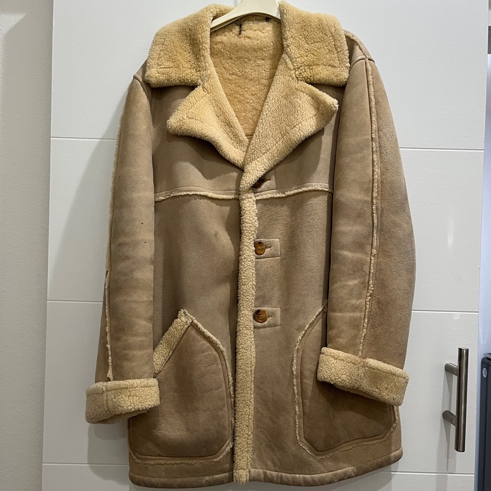 Vintage Tan Shearling Coat